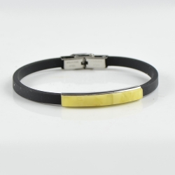 Baltic Amber bracelet with leather for men